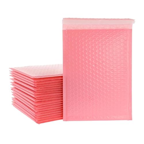 Luftpolster-Versandtaschen, 50 Stück rosa Poly-Bubble-gefütterte Polymailer-Verpackungsbeutel(Pink-50pcs,11 * 13cm) von YBAAKZIIR