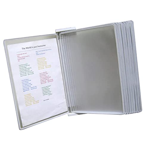 Wand-Dokumenten-Organizer, mit 10 doppelseitigen Tafeln im A4-Letter-Format, wandmontiertes Referenzsystem(Grey) von YBAAKZIIR