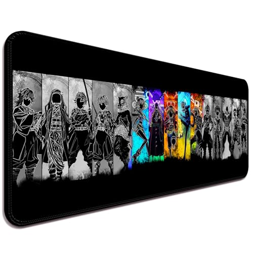 YBHNTZ Anime Gaming-Schreibtischmatte, erweitertes großes Mauspad, rutschfeste Gummiunterseite und genähte Kanten, Computer-Laptop-Tastatur, XL-Mauspad für Büro und Arbeit, 80 x 30 x 0,3 cm (L05) von YBHNTZ