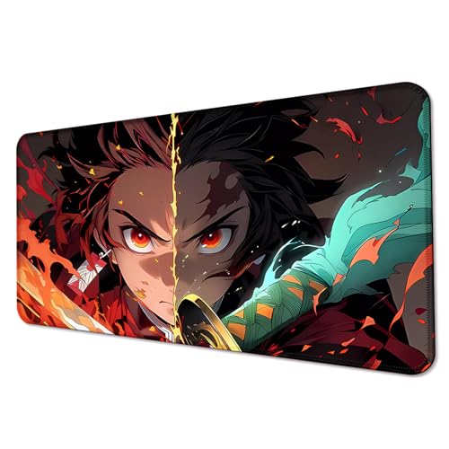 YBHNTZ Anime-Mauspad, erweitertes großes Gaming-Mauspad, rutschfeste Gummiunterseite und genähte Kanten, Schreibtischunterlage für Computer, Tastatur, Laptop, 80 x 40 x 0,3 cm (XL20) von YBHNTZ