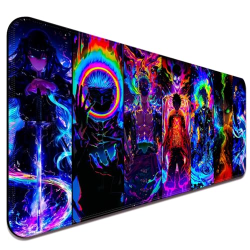 YBHNTZ Anime-Mauspad, erweitertes großes Gaming-Mauspad, rutschfeste Gummiunterseite und genähte Kanten, Schreibtischunterlage für Computer, Zuhause, Büro, Arbeit und Studium, 80 x 30 cm (L18) von YBHNTZ