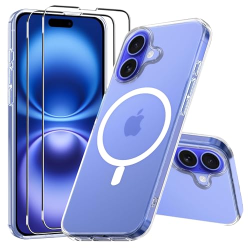 Für iPhone 16 Hülle Kompatibel mit MaSafe,iPhone16 Magnetisch Handyhülle mit 2Stück Schutzfolie,Kristall Transparent TPU,Fallschutz Dünn Handy Schutzhülle Case Cover -6,2 Pollici 2024,(Durchsichtig) Für iPhone 16 Hülle Kompatibel mit MaSafe,iPhone16 Magnetisch Handyhülle mit 2Stück Schutzfolie,Kristall Transparent TPU,Fallschutz Dünn Handy Schutzhülle Case Cover -6,2 Pollici 2024,(Durchsichtig) von YBPowercable