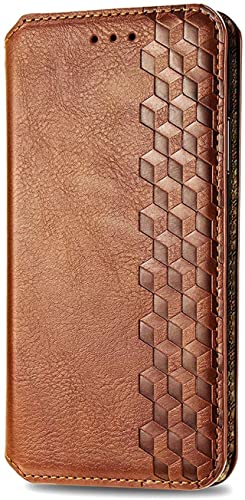 YBROY Handyhülle für Apple iPhone 13 Mini Hülle, Mit Kartenfach und Standfunktion, Premium Leder Flip Cover Brieftasche Case, Schutzhülle für Apple iPhone 13 Mini.(Braun) von YBROY