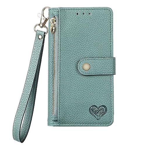 YBROY Handyhülle für Fairphone 5 Hülle, Mit Kartenfach und Standfunktion, Premium Leder Flip Cover Brieftasche Case, Schutzhülle für Fairphone 5.(Grün) von YBROY