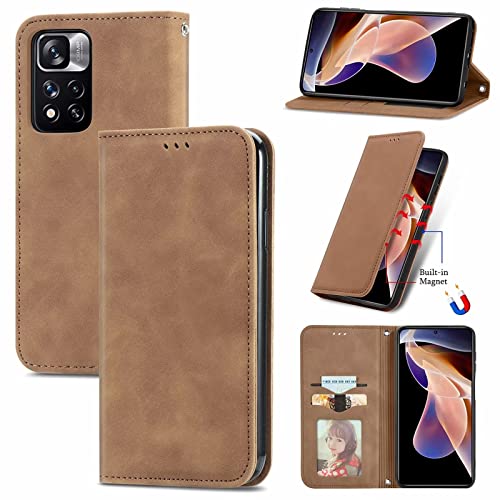 YBROY Handyhülle für Motorola Edge 50 Fusion Hülle, Mit Kartenfach und Standfunktion, Premium Leder Flip Cover Brieftasche Case, Schutzhülle für Motorola Edge 50 Fusion.(Braun) von YBROY