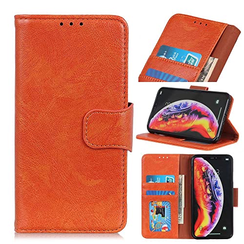 YBROY Handyhülle für Nokia C22 Hülle, Mit Kartenfach und Standfunktion, Premium Leder Flip Cover Brieftasche Case, Schutzhülle für Nokia C22.(Orange) von YBROY