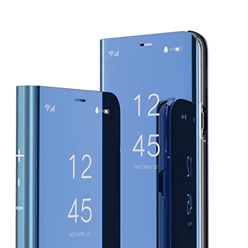 YBROY Handyhülle für Samsung Galaxy A55 5G Hülle, Standfunktion, Mit Sleep/Wake Up Funktion, Flip Smart Spiegel Schutzhülle Case für Samsung Galaxy A55 5G.(Blau) von YBROY