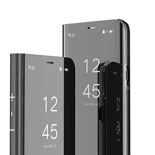 YBROY Handyhülle für Samsung Galaxy A55 5G Hülle, Standfunktion, Mit Sleep/Wake Up Funktion, Flip Smart Spiegel Schutzhülle Case für Samsung Galaxy A55 5G.(Schwarz) von YBROY