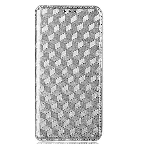 YBROY Handyhülle für Ulefone Note 12 Hülle, Mit Kartenfach und Standfunktion, Premium Leder Flip Cover Brieftasche Case, Schutzhülle für Ulefone Note 12.(Silber) von YBROY