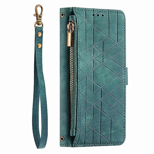 YBROY Handyhülle für Ulefone Note 13P Hülle, Mit Kartenfach und Standfunktion, Premium Leder Flip Cover Brieftasche Case, Schutzhülle für Ulefone Note 13P.(Grün) von YBROY