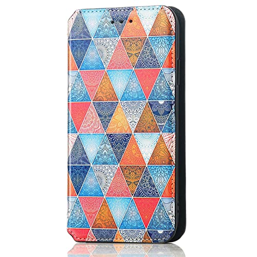 YBROY Handyhülle für Xiaomi Redmi Note 13 Pro+ Hülle, Mit Kartenfach und Standfunktion, Premium Leder Flip Cover Brieftasche Case, Schutzhülle für Xiaomi Redmi Note 13 Pro+.(Rauten-Mandala) von YBROY