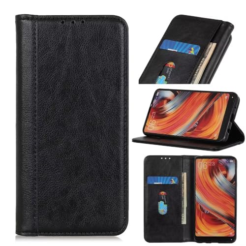 YBROY Handyhülle für vivo X90 Pro Hülle, Mit Kartenfach und Standfunktion, Premium Leder Flip Cover Brieftasche Case, Schutzhülle für vivo X90 Pro.(Schwarz) von YBROY