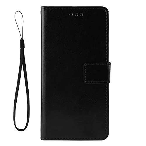 YBROY Handyhülle für vivo iQOO Z9 Turbo Hülle, Mit Kartenfach und Standfunktion, Premium Leder Flip Cover Brieftasche Case, Schutzhülle für vivo iQOO Z9 Turbo.(Schwarz) von YBROY
