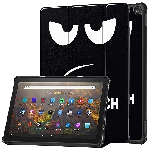 YBROY Hülle für Amazon Fire HD 10 2023 Tablette, Ultra Dünn mit Auto aufwachen/Schlaf Funktion Standfunktion Case, PU Leder Schutzhülle für Amazon Fire HD 10 2023.(Große Augen) von YBROY