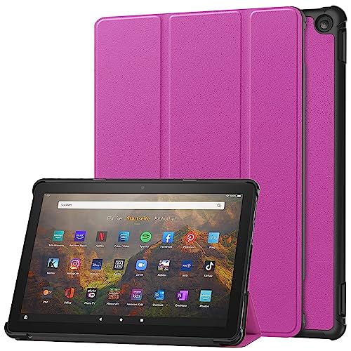 YBROY Hülle für Amazon Fire HD 10 2023 Tablette, Ultra Dünn mit Auto aufwachen/Schlaf Funktion Standfunktion Case, PU Leder Schutzhülle für Amazon Fire HD 10 2023.(Violett) von YBROY