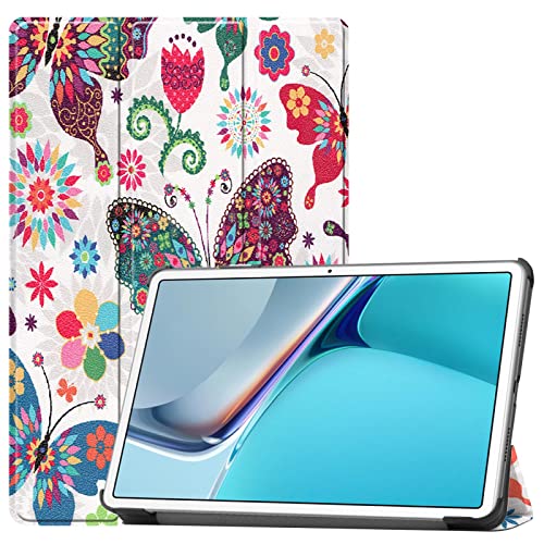 YBROY Hülle für Honor Pad X8 Tablette, Ultra Dünn mit Auto aufwachen/Schlaf Funktion Standfunktion Case, PU Leder Schutzhülle für Honor Pad X8.(Schmetterling) von YBROY