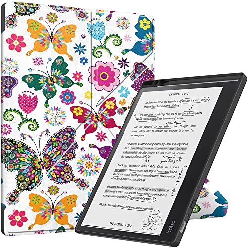 YBROY Hülle für Kobo Elipsa 2E Tablette, Ultra Dünn mit Auto aufwachen/Schlaf Funktion Standfunktion Case, PU Leder Schutzhülle für Kobo Elipsa 2E.(Schmetterling) von YBROY