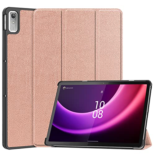 YBROY Hülle für Lenovo Tab P11 Gen 2 Tablette, Ultra Dünn mit Auto aufwachen/Schlaf Funktion Standfunktion Case, PU Leder Schutzhülle für Lenovo Tab P11 Gen 2.(Roségold) von YBROY