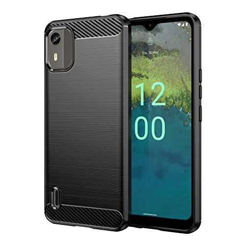 YBROY Hülle für Nokia C12, Kratzfest, Ultradünne Soft TPU Silikon Case, Stoßfest Handyhülle Cover Schutzhülle für Nokia C12.(Schwarz) von YBROY