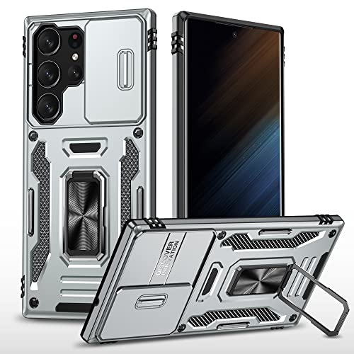 YBROY Hülle für Samsung Galaxy S24 Ultra 5G, Soft TPU + Hard PC, Ganzkörper Robuste Stoßfeste Schutzhülle, Standfunktion, Handyhülle Cover Case für Samsung Galaxy S24 Ultra 5G.(Grau) von YBROY