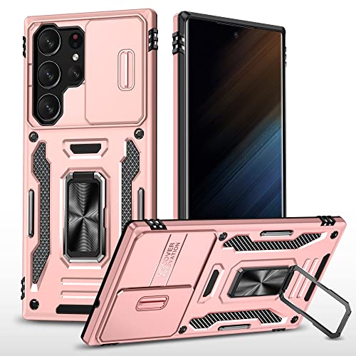YBROY Hülle für Samsung Galaxy S24 Ultra 5G, Soft TPU + Hard PC, Ganzkörper Robuste Stoßfeste Schutzhülle, Standfunktion, Handyhülle Cover Case für Samsung Galaxy S24 Ultra 5G.(Roségold) von YBROY