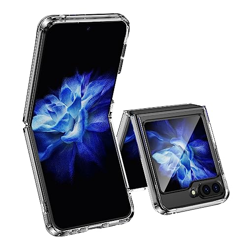 YBROY Hülle für Samsung Galaxy Z Flip 5, Weiches TPU + Harter PC Ultradünne Transparente Schutzhülle, Stoßfest, Handyhülle für Samsung Galaxy Z Flip 5.(Transparent) von YBROY