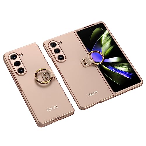 YBROY Hülle für Samsung Galaxy Z Fold 5 5G, Ultra dünn Elastische Schockabsorption, mit Ring, Leicht, Anti-Scratch, Stoßstange Hard PC Handyhülle für Samsung Galaxy Z Fold 5 5G.(Roségold) von YBROY