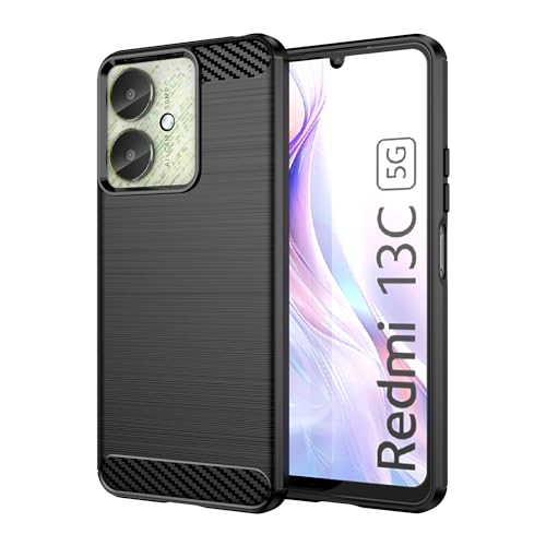 YBROY Hülle für Xiaomi Redmi 13C 5G, Kratzfest, Ultradünne Soft TPU Silikon Case, Stoßfest Handyhülle Cover Schutzhülle für Xiaomi Redmi 13C 5G.(Schwarz) von YBROY