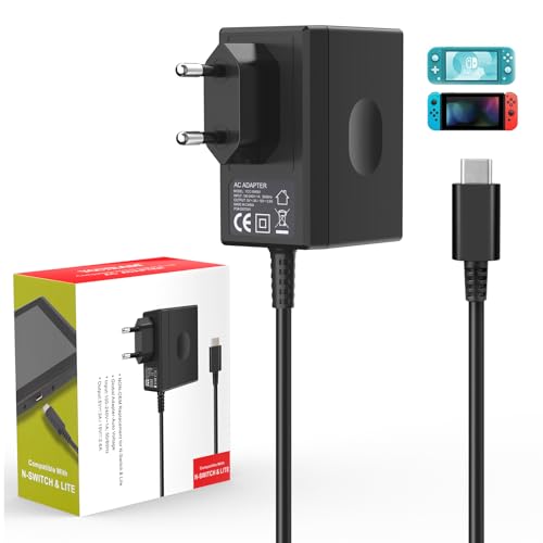 YCCSKY Netzteil für Switch/Switch OLED, Ladegerät für Switch Console Netzteil Unterstützt TV-Modus Schnelles Aufladen mit 15V/2.6A Schnelles Laden PD Netzteil für Switch Lite/Dock/Pro Controller von YCCSKY