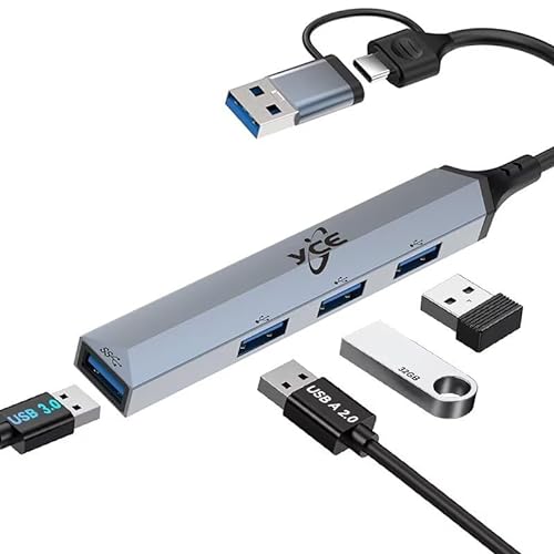 YCE 4 in 1 USB C Hub USB C Dockingstation Multiport Adapter Laptop Dockingstation with 1 USB 3.0,3 USB 2.0 für MacBook,Dell,Thinkpad,HP von YCE