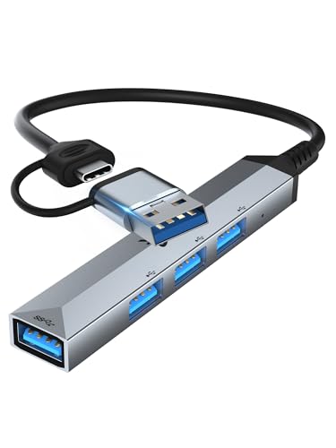 YCE 4 in 1 USB C Hub USB C Dockingstation Multiport Adapter Laptop Dockingstation with 1 USB 3.0,3 USB 2.0 für MacBook,Dell,Thinkpad,HP von YCE