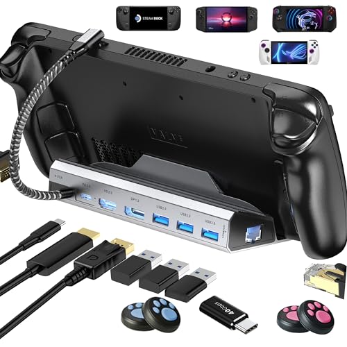 YCE Dockingstation 3 Monitor 8-in-1 USB Hub with HDMI 2.0 4K@60HzVGA,DP1.2 2 USB3.0 Ports,1000Mbps,USB-C 100W PD,VGA Steam Deck Accessories für Valve steam Deck/Rog Ally/Switch/Legion Go YCE Dockingstation 3 Monitor 8-in-1 USB Hub with HDMI 2.0 4K@60HzVGA,DP1.2 2 USB3.0 Ports,1000Mbps,USB-C 100W PD,VGA Steam Deck Accessories für Valve steam Deck/Rog Ally/Switch/Legion Go von YCE