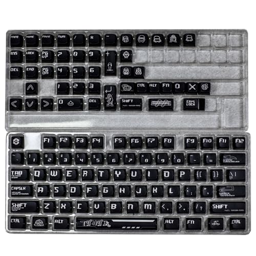 YCHUCH 122 Tasten Tastenkappen-Set schwarz Chevalier Thema mit Hintergrundbeleuchtung zum Tippen und Spielen, mechanische Tastatur-Tastenkappe von YCHUCH