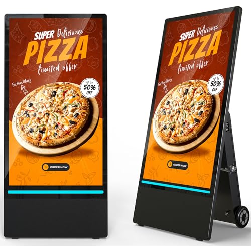 YCKJNB 43 Zoll Digitaler Kundenstopper, 1800 Nit, Con Batteria Portatile Ricaricabile, Staubdicht und Wasserdicht, Digital Signage Display von YCKJNB