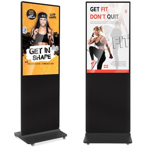 YCKJNB 43 Zoll Digitaler Kundenstopper, Werbedisplay Digital, Werbeaufsteller, Vertical Monitor, IPS HD LCD Bildschirm, Digital Signage, Smart Monitor, Interaktive Anzeigetafel von YCKJNB