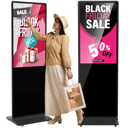 YCKJNB 43 Zoll Touchscreen Digitaler Kundenstopper, Werbedisplay Digital, Werbeaufsteller, Vertical Monitor, IPS HD LCD Bildschirm, Digital Signage, Smart Monitor, Interaktive Anzeigetafel von YCKJNB