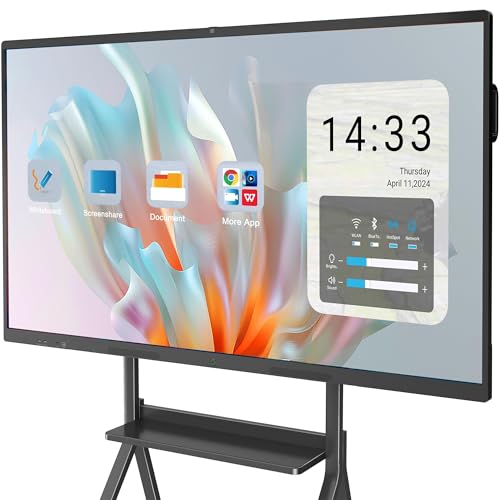 YCKJNB 86 Zoll 4K Touchscreen Smartboard, Display Interaktives Whiteboard, 8GB RAM, 64GB ROM, Eingebaut Ultra-High-Definition-Kamera, Mikrofon, Unterstützt WiFi, Bluetooth, HDMI (Nur Wandhalterung) von YCKJNB