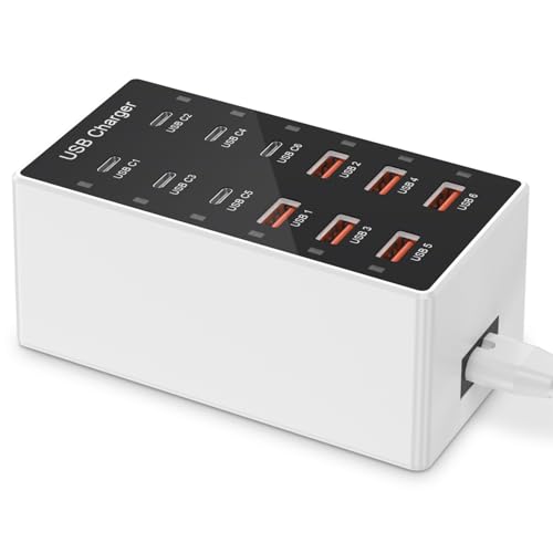 USB C Ladegerät 12-Port USB Ladestation für mehrere Geräte USB Wandladegerät Smart Plug Strip Ladestation Block 6A 6C für iPhone Xs/XR, iPad, iPod, USB C Ladegerät 12-Port USB Ladestation für mehrere Geräte USB Wandladegerät Smart Plug Strip Ladestation Block 6A 6C für iPhone Xs/XR, iPad, iPod, von YCYD-LTC