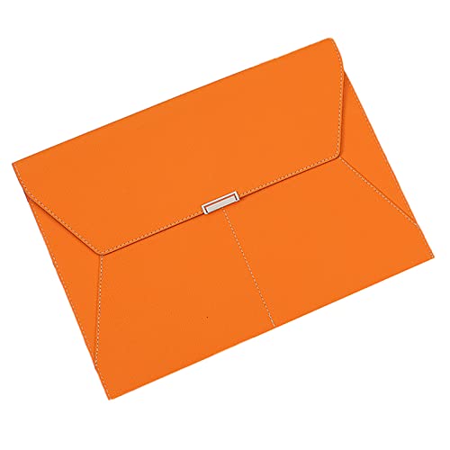 PU Leder A4 Aktenordner Dokumentenhalter Wasserdicht Portfolio Umschlag Ordner Etui mit Schnappverschluss Orange von YCYUYK