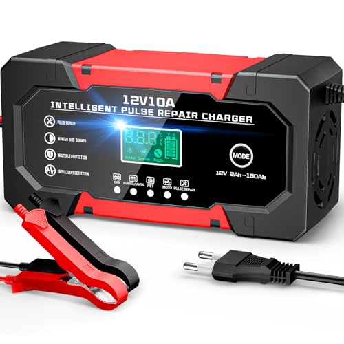 YDBAO Autobatterie Ladegerät 10A 12V Smart Vollautomatische KFZ Batterieladegerät LiFePO4 LCD Display Temperaturkompensation Reparaturmodus Ladegerät für Auto Motorrad Kleintransporter YDBAO Autobatterie Ladegerät 10A 12V Smart Vollautomatische KFZ Batterieladegerät LiFePO4 LCD Display Temperaturkompensation Reparaturmodus Ladegerät für Auto Motorrad Kleintransporter von YDBAO