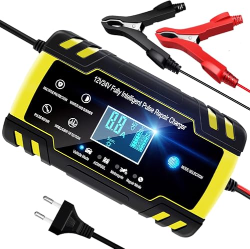 YDBAO Autobatterie Ladegerät 8A12V/24V Smart vollautomatische KFZ Batterieladegerät LCD Bildschirm mit Temperaturkompensation Intelligentes Erhaltungsladegerät für Auto LKW Motorrad Boot Batterien YDBAO Autobatterie Ladegerät 8A12V/24V Smart vollautomatische KFZ Batterieladegerät LCD Bildschirm mit Temperaturkompensation Intelligentes Erhaltungsladegerät für Auto LKW Motorrad Boot Batterien von YDBAO
