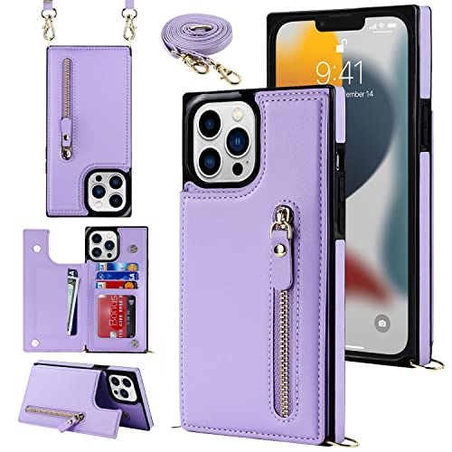 YDIJCYAN Handyhülle für iPhone 13 Pro Max Etui mit Kartenfach Hülle mit Verstellbarer Halskette, iPhone 13 Pro Max Handytasche mit Reißverschluss Geldbörse -lila YDIJCYAN Handyhülle für iPhone 13 Pro Max Etui mit Kartenfach Hülle mit Verstellbarer Halskette, iPhone 13 Pro Max Handytasche mit Reißverschluss Geldbörse -lila von YDIJCYAN
