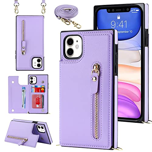 YDIJCYAN Handyhülle für iPhone 16 Etui mit Kartenfach Hülle mit Verstellbarer Halskette, iPhone 16 Handytasche mit Reißverschluss Geldbörse -lila YDIJCYAN Handyhülle für iPhone 16 Etui mit Kartenfach Hülle mit Verstellbarer Halskette, iPhone 16 Handytasche mit Reißverschluss Geldbörse -lila von YDIJCYAN