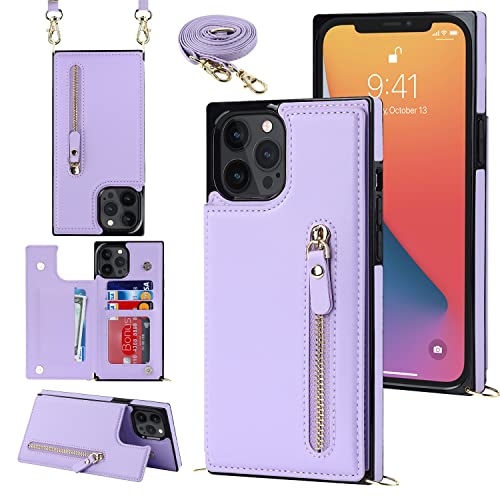 YDIJCYAN Handyhülle für iPhone 16 Pro Etui mit Kartenfach Hülle mit Verstellbarer Halskette, iPhone 16 Pro Handytasche mit Reißverschluss Geldbörse -lila YDIJCYAN Handyhülle für iPhone 16 Pro Etui mit Kartenfach Hülle mit Verstellbarer Halskette, iPhone 16 Pro Handytasche mit Reißverschluss Geldbörse -lila von YDIJCYAN