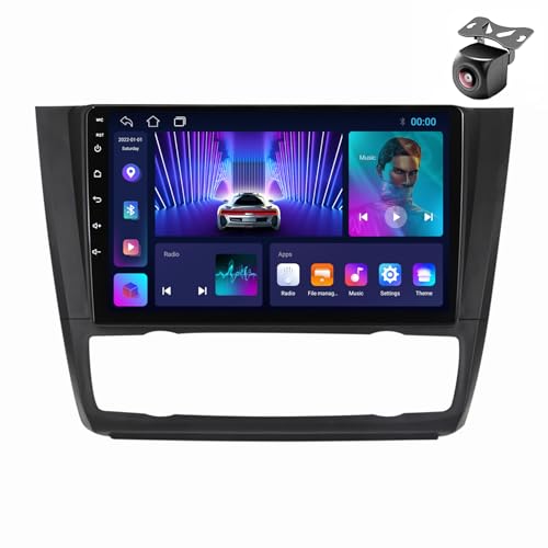 Android 14 Autoradio für BMW 1 Series E81 E82 E87 E88 at 2004-2011 GPS Navigation 9 Zoll Kapazitiver Touchscreen Auto Stereo Mit Lüfter Radio RDS FM SWC Carplay Android Auto (M150CP 4core 2+32G) von YDLXYWL