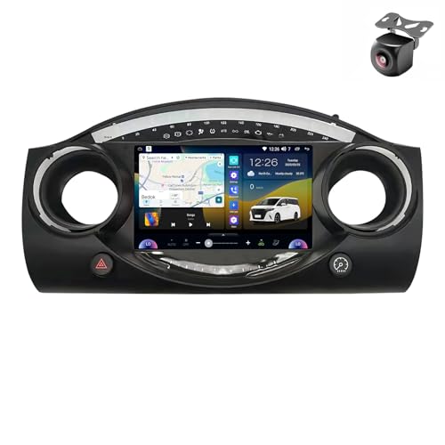 Android 14 Autoradio für BMW Mini Cooper R50 R52 R53 2004 2005 2006 GPS Navigation 9 Zoll Kapazitiver Touchscreen Auto Stereo Mit Lüfter Radio RDS FM SWC Carplay Android Auto (M500S 8core 4+64G) von YDLXYWL