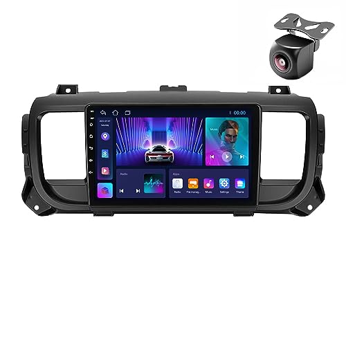 Android 14 Autoradio für Citroen Jumpy 3 SpaceTourer 1 für Peugeot Expert 3 2016-2021 GPS Navigation 9 Zoll Kapazitiver Touchscreen Auto Stereo Mit Lüfter Carplay Android Auto (M100CP 4core 1+32G) von YDLXYWL