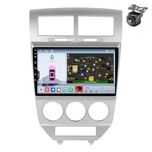 Android 14 Autoradio für Dodge Caliber für Jeep Compass 1 MK 2006-2010 GPS Navigation 9 Zoll Kapazitiver Touchscreen Auto Stereo Mit Lüfter Radio SWC RDS Carplay Android Auto (M400S 8core 4+64G) von YDLXYWL