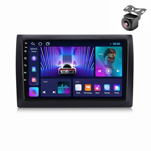 Android 14 Autoradio für FIAT Stilo 2002 2003 2004 2005 2006 2007-2010 GPS Navigation 9 Zoll Kapazitiver Touchscreen Auto Stereo Mit Lüfter Radio RDS FM SWC Carplay Android Auto (M150CP 4core 2+32G) von YDLXYWL