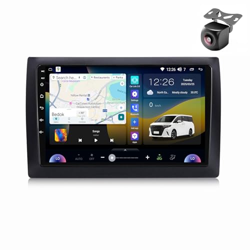 Android 14 Autoradio für FIAT Stilo 2002 2003 2004 2005 2006 2007-2010 GPS Navigation 9 Zoll Kapazitiver Touchscreen Auto Stereo Mit Lüfter Radio RDS FM SWC Carplay Android Auto (M400S 8core 4+64G) von YDLXYWL